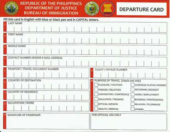 naia manila airport departure card