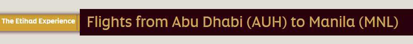 Flights from Abu Dhabi to Manila