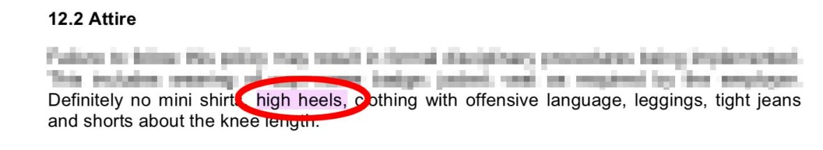 no high heels