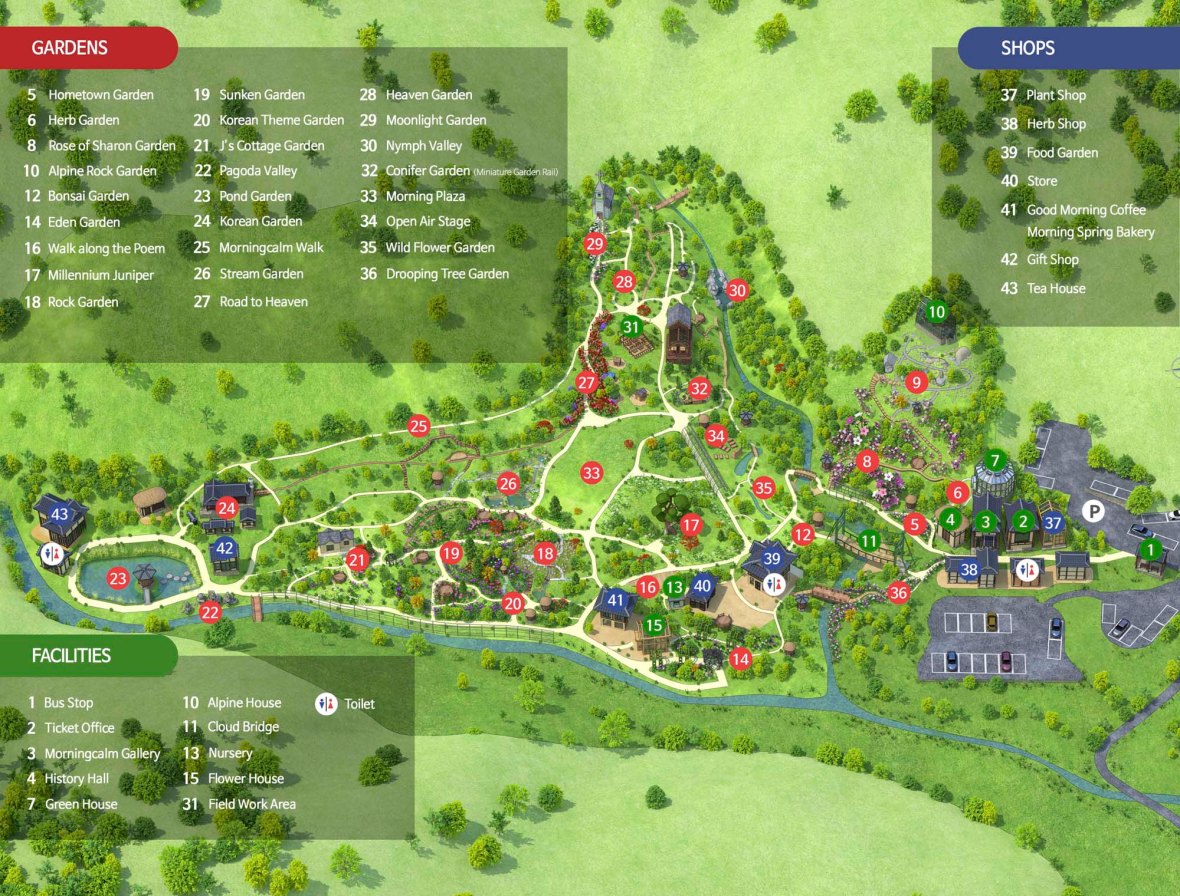 garden of morning calm map