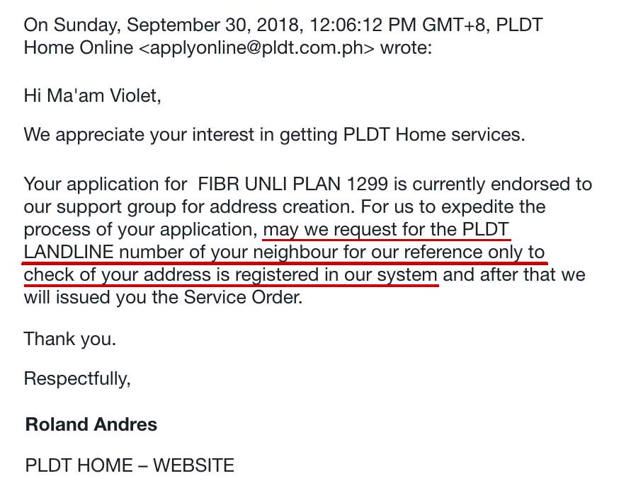 pldt service complaint