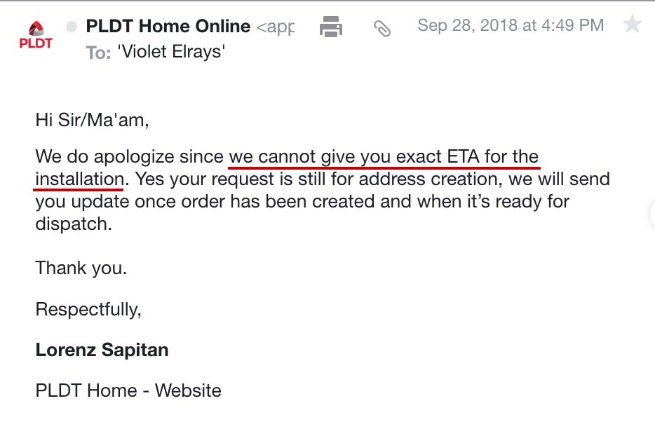 pldt service complaint