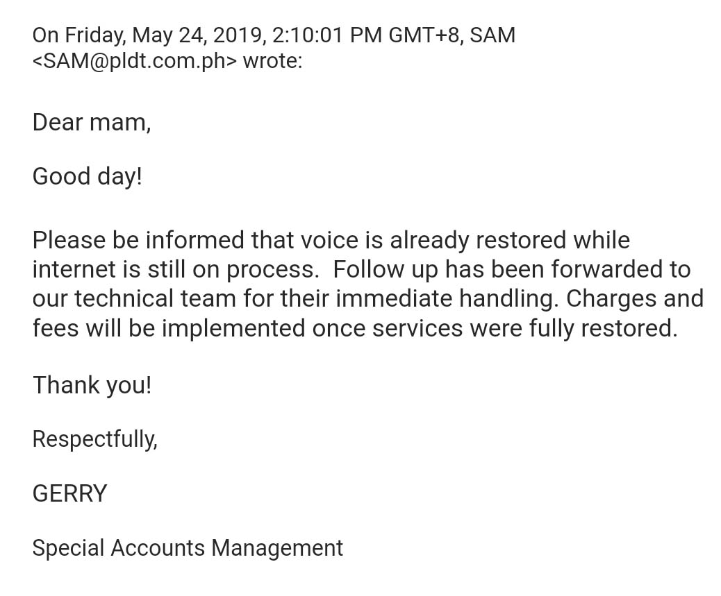 pldt complaint bad service