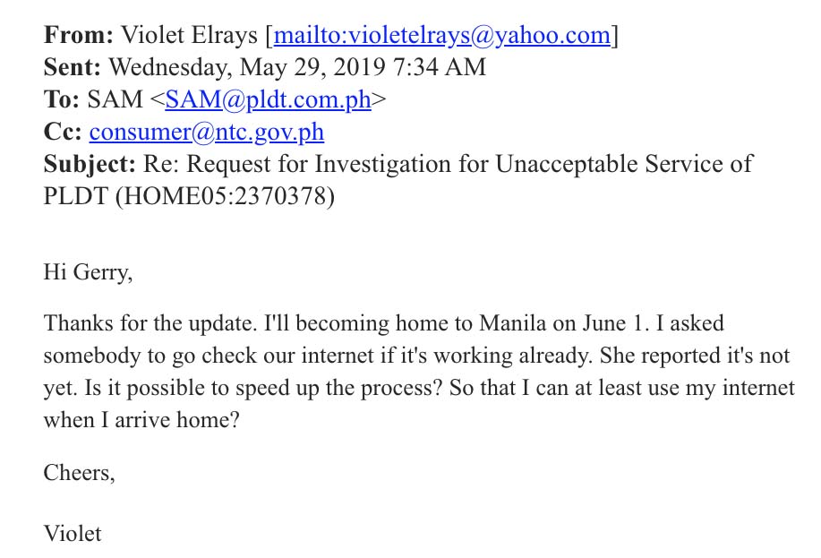 pldt complaint bad service
