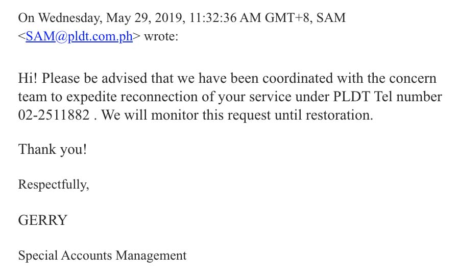 pldt complaint bad service